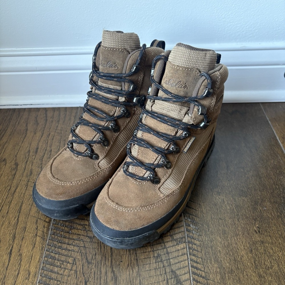 Cabelas Women's Outdoors Hiking Snow/Rain Boots Brown Suede Waterproof S7,5